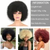 Peruker kort hår afro kinky lockiga peruker för svarta kvinnor hög puff syntetisk peruk med lugg mjuk fluffig afrikansk cosplay rosa peruk blond