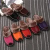 Slippers Men's And Women's Couple Leather Winter Indoor Thick Sole Home Shoes Korean Edition Wool Warm Cotton