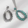 Kolczyki Dangle Faux Turquoise Bohemian Styl z geometrycznym projektem kształtu retro nierdzewna dla kobiet