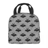 2023 New Bats Halen Goth Occult Witch Insulated Lunch Bags Resuable Thermal Cooler Food Lunch Box Work School Travel 52aE#