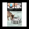 Colliers pour chiens et chats, fontaine d'eau en acier inoxydable 108Oz/3 2L, distributeur pour animaux de compagnie, fontaines pour bol à boire, prise ue