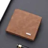 Klassieke korte pu lederen portefeuilles voor mannen Busin Man ID Kaart Holder Holder Slim Male Foto Creditcard Wallets Cartera Hombre M8PR#