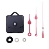 Accessoires d'horloges pièces de réparation d'horloge murale de remplacement mécanisme de mouvement de pendule moteur à quartz avec kit de raccords d'aiguilles (noir rouge)