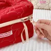 Ins Rabbit Quilted Cott Flip Cosmetic Bag Cases Lady Makeup Pouch Travel Organizer Storage Påsar med dragkedja M2NM#