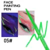 12 teile/satz Fluoreszierende Nacht Leuchtende Bunte Flüssige Eye Liner Bleistift Wasserdicht Regenbogen Weiß Rosa Farbe Eyeliner Stift 240327