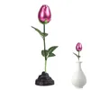 Decorative Flowers Metal Rose Flower Realistic Free-Standing Figure Room Ornaments Fake In Bright Colors For Courtyard