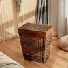 Laundry Bags Handwoven Hampers With Removable Liner Lid And Handles Brown Hamper Bag Washing Bin Organizer