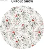 Nappe de Table Nappe Florale de Fleurs Sauvages Nappe Ronde Nappe imperméable en Polyester Lavable Couverture de Table pour décor de Patio de Pique-Nique extérieur intérieur Y240401