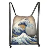 Rolig Van Gogh Ma Lisa Drawstring Bag Ladies Storage Bags Women Fi Ryggsäck Tonåring Girls Party Shop Bag 75WP#