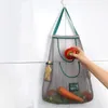 Garrafas de armazenamento domésticas frutas e vegetais saco de malha dobrável sacola de compras recipientes de reciclagem reutilizáveis