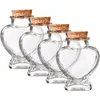 Vases 4pcs Lyweds Couple Gifts Romantic Wishing Bottles Creative Heart Type Glass