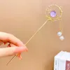 Acessórios de cabelo estilo chinês menina hairpin traje headdress passo shake flor pérola tassel pin clipes para meninas