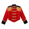 Kids Girls Halloween Circus Ringmaster Role Tops Stand Collar Pichel Jacket Jacket Ringleader Drummer Major Cosplay Performance Costume