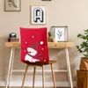 Stol täcker julomslag avtagbart tvättbart skrivbord bakåt täcken snögubbar mönster matsal skyddsskydd slipcovers hemförsörjning