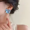 Ohrstecker Sommer und Frühling Licht Luxus elegante blaue Blume für Frauen Mode süße Metall Schmuck Zubehör 2024