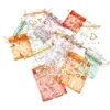50 pçs/lote Saco de Organza Jóias Tule Cordão Saco de Embalagem de Jóias Exibição Bolsas de Jóias Presente de Casamento l4dx #