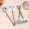 Spoons Home Long Handle Ladle Stainless Steel Big Head Round Dinner Soup Spoon Stirring Drinking Dessert Kitchen Tableware