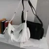 Bolsas de ombro japonesas harajuku mulheres mensageiro bolsa cor sólida lona crossbody estudante bolsas de grande capacidade bolsas sac