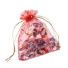 50pcs 10x12cm Sacs en organza à cordon Sacs d'emballage de bijoux Sacs de mariage de bonbons Pochettes cadeaux en gros 04Kc #