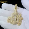 Tasarımcı Mücevher Sıcak Satış Hip Hop Iced Out Baget Diamonds Kolye S925 Gümüş D ​​Renk Moissanit Hip Hop Soyutlar Erkekler ve Kadınlar İçin