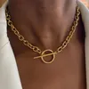 Ожерелья с подвесками 2024, модное золотистое массивное ожерелье-цепочка для женщин, простая застежка-переключатель из нержавеющей стали, колье, ювелирные изделия, подарки