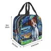 Jack Russel Terrier Lunch Bag Thermal Cooler geïsoleerde lunchbox voor vrouwen kinderen werken school eten picknick draagtas ctainer K14C#