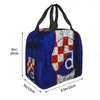 Sacos de armazenamento Personalizado Croácia Futebol Almoço Saco Frio Caixa Isolada para Mulheres Crianças Escola Trabalho Picnic Food Tote