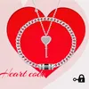 Necklace Earrings Set 2pcs Stainless Steel Heart Key Pendant Lock Charm Bracelet Unique Bangle Couple Jewelry Valentine's Day Gift