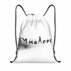 km Mbappes Football Cordon Sac à dos Femmes Hommes Gym Sport Sackpack Pliable Sac de formation Sack w3ex #