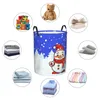 Sacos de lavanderia Natal boneco de neve cesta dobrável ano gnome brinquedo roupas cesto de armazenamento para crianças berçário