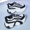 Casual Shoes Women's Chunky Sneakers 2024 Autumn Genuine Leather Women High Heels Female White Black For