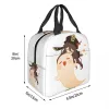 genshin Impact Insulated Lunch Tote Bag Women Hu Tao Cute Ghost Halen Resuable Thermal Cooler Bento Box Дети Школьники V88Z #