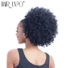 Chignon Chignon Chignon 10inch Kurzes synthetisches Haar Brötchen Draw String Pferdeschwanz Afro Puff Chignon für schwarze Frauen versauter Kinky Curly Hochsteckfrisur Haare e