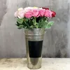 Vases Metal Vase Flower Bucket Galvanized Farmhouse Rustic Chalkboard Display Decorative French