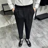 Pantaloni da completo da uomo stile britannico business casual solido slim fit pantaloni eleganti dritti per uomo pantaloni formali abbigliamento uomo 29-38 240325