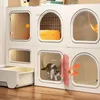 Kedi Taşıyıcıları Modern Plastik Kafes Evi Kapalı Ev Dökme Kutusu Tuvalet Entegre Boş Uzay Tedarik Çok Katmanlı Villa