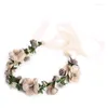 Grampos de cabelo elegante floral grinalda hairband feminino flor de casamento com fita