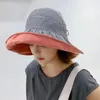 Chapeaux à large bord Mode d'été Double face Chapeau de soleil Pliable Crème solaire Coton Big Vide Top Cap Protection UV