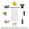 Mesh Shower Organiser Bathroom Hanging Storage Bag Mesh with 6 Pockets Machine Washable Quick Dry Bath Room Curtains 4 Buckles