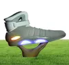 Retour vers le futur chaussures Cosplay Marty McFly baskets chaussures lumière LED lueur Tenis Masculino Adulto Cosplay chaussures rechargeables LJ2011654071