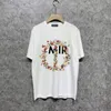 MIR mens t shirt designer clothes summer women tshirt color applique wreath print short sleeve cotton garment versatile hip hop loose apparel