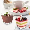 Gobelets jetables pailles 10 pièces 100ml Mini Dessert avec cuillère pour fête en plastique Transparent Mousse Pudding crème glacée aux fruits