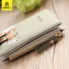 new Embroidered Animal Design Wallet for Women Vogue Carto Racco Fox Tail Leather Wallets Zip Coin Pocket Student Fold Purse T9DT#