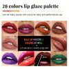 Lip Gloss 28 Color Highly Pigmented Lipstick Palette Professional Set Creamy Long-Lasting Waterproof With B