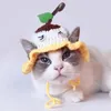 Vestuário para cães macio e confortável chapéu para animais de estimação laço de malha para vestido cosplay tamanho ajustável capa de cabeça gatos cães pogal viagem