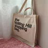 Women Canvas Shop Bag Notting Hill Books Bag Female Cott Tyg axelväska Eco Handväska Tote Återanvändbara livsmedelsbutiker Väskor W4GE#