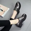 Casual Shoes 2024 Women Leather Oxford för lägenheter Kvinna Ballet Zapatos Mujer Big Size