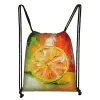 carto Avocado Lem Fruits Print Drawstring Bag Women Backpacks for Travel Storage Bag Daypack Book Bags Shoes Holder Gift d7F4#