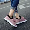 Yürüyüş Ayakkabıları Yükseklik Artış Koreli Kadın Öğrenciler Ayak Ovma Deri Yumuşak Alt Düz Artan Harajuku