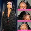32-8 pouces 13x6 Water Wave Hoil Hair Wigs Curly Lace Front Wig Wave Deep Lace Lace Lace Frontal Perruque Black Pré-cueillette